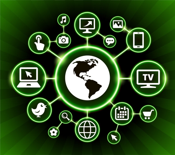 世界地图互联网通讯技术暗按钮背景图片下载