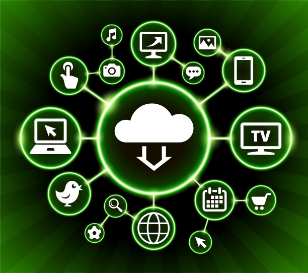 云计算互联网通信技术暗按钮背景图片下载