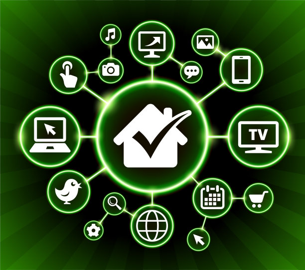 检查房屋互联网通讯技术暗按钮背景图片下载