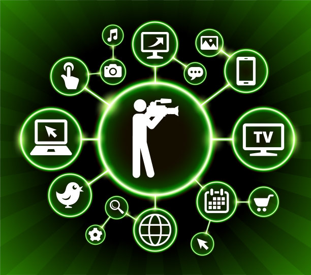 摄像人互联网通讯技术暗按钮背景图片下载