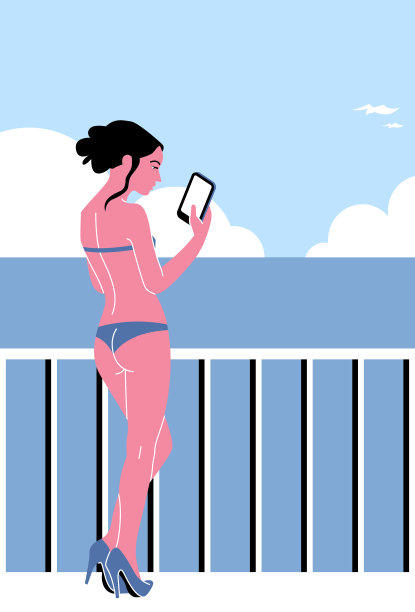 女人智能手机性感向量图片下载