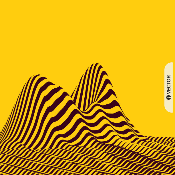 景观背景。地形。带有光学错觉的图案。3 d矢量插图。图片下载