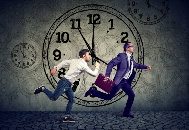 跑步的商人执行和休闲的企业家在竞争图片下载