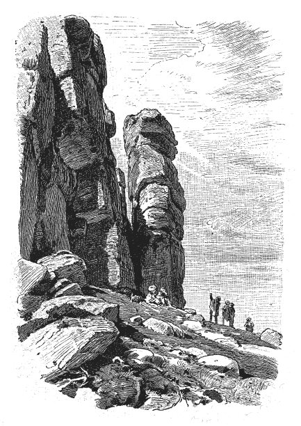 米塔施泰因，12米高的向日葵，德文直译，由花岗岩构成的岩石在波兰的西里西亚山脊东部图片下载