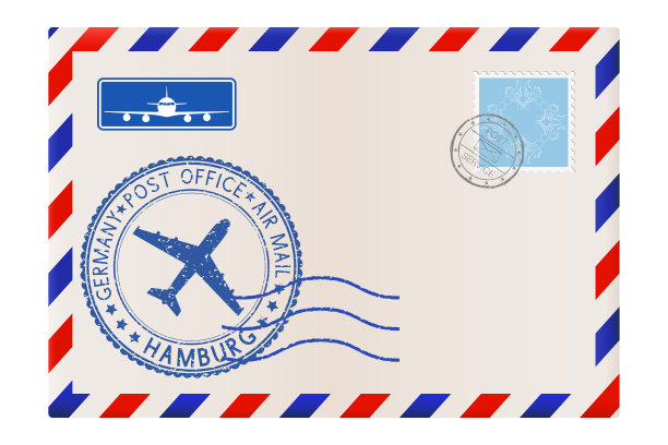 信封上有德国汉堡邮票图片下载
