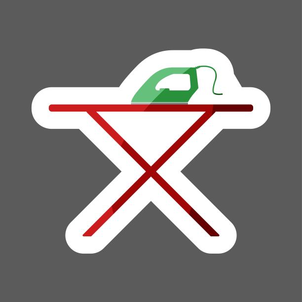 矢量图标熨斗和烫板彩色贴纸。家用电器。图层分组便于编辑插图。为你的设计。图片下载