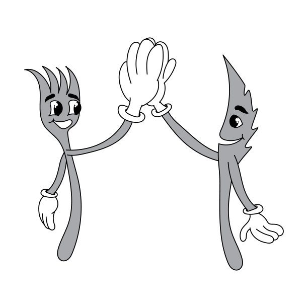 卡通插图的刀和叉矢量图片下载