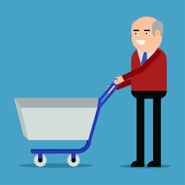 拿着购物车的商人图片下载