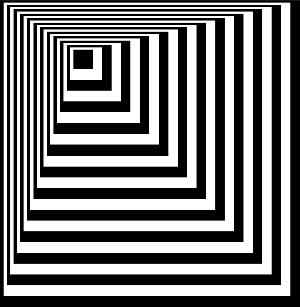 光学错觉。幻想艺术。抽象扭曲的黑白背景。矢量插图。图片下载