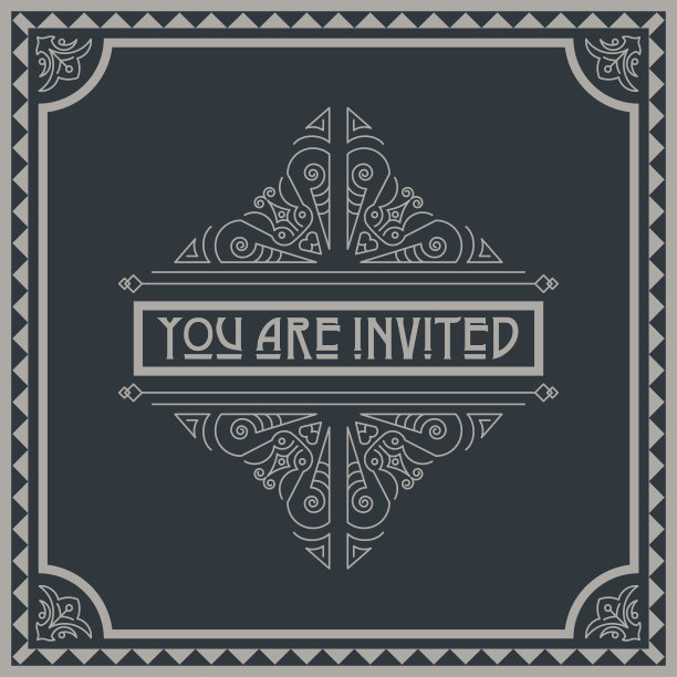 复古和复古矢量邀请。图片下载