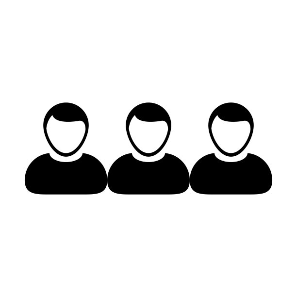 社交网络图标向量男性群体符号化身为企业管理团队中的平色象形文字图片下载