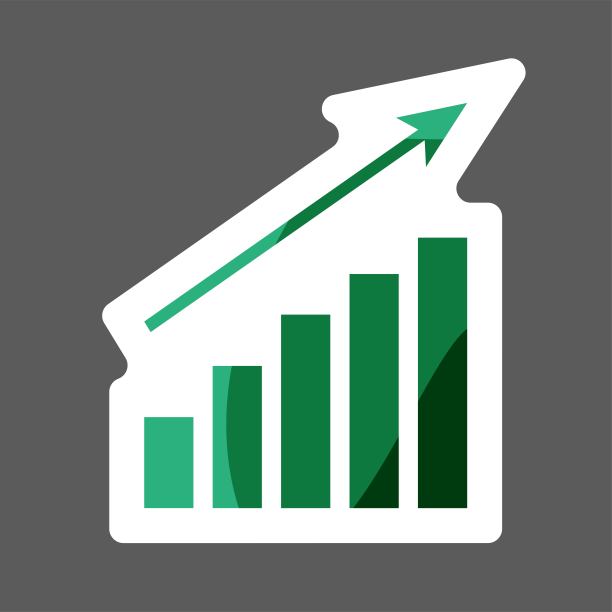 生长图，信息图，图表图标，平面矢量插图。商业概念图象形图。矢量彩色贴纸图标。图层分组便于编辑插图。为你的设计。图片下载