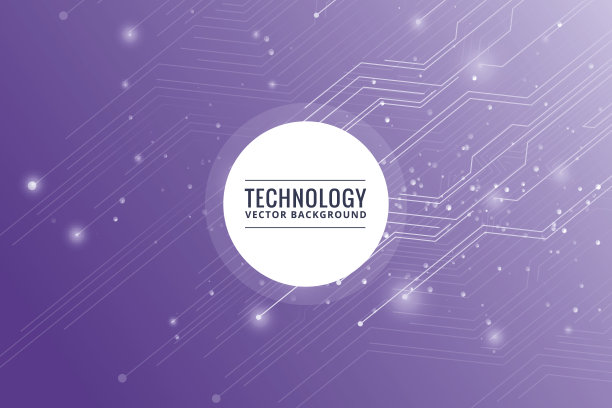 抽象未来的电路板，高计算机技术暗紫色背景图片下载