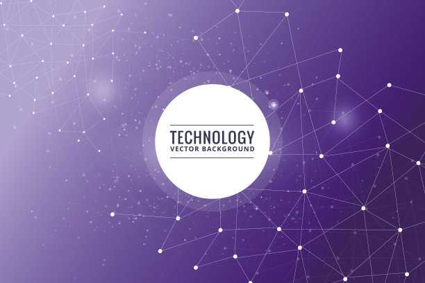 抽象未来的电路板，高计算机技术暗紫色背景图片下载