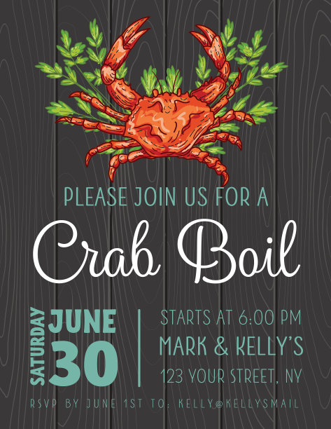 蟹煮邀请模板图片下载