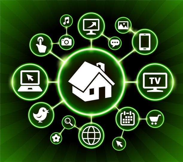 房屋互联网通信技术暗按钮背景图片下载