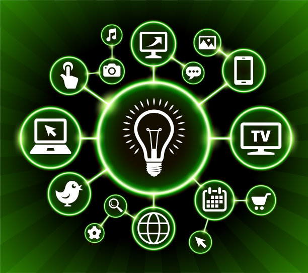 灯泡互联网通信技术暗按钮背景图片下载