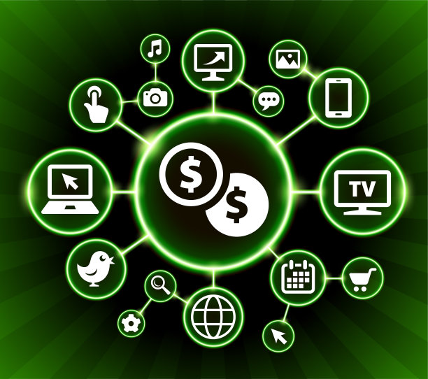 美元硬币互联网通信技术暗按钮背景图片下载