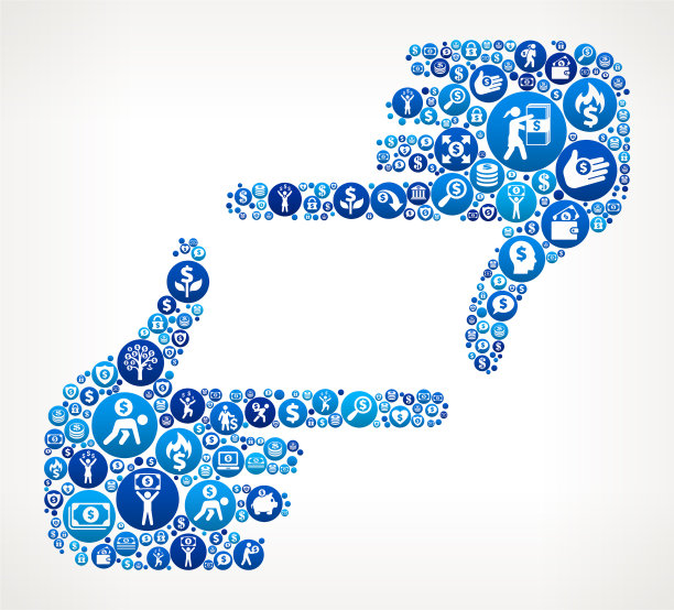 手框架金钱蓝色图标图案背景图片下载