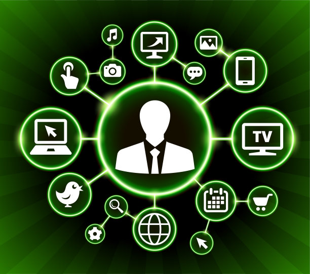 商务人员互联网通信技术暗按钮背景图片下载