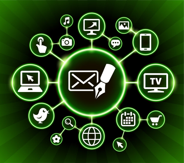 信和笔互联网通信技术暗按钮背景图片下载