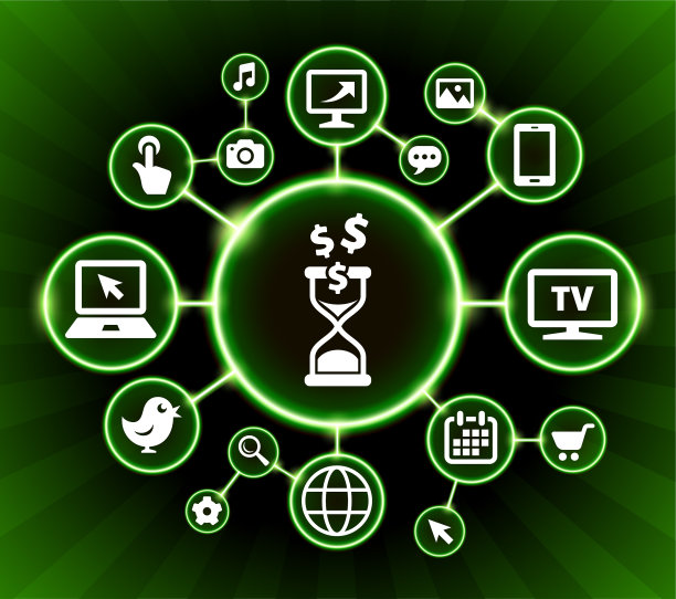 时间就是金钱互联网通讯技术暗按钮背景图片下载