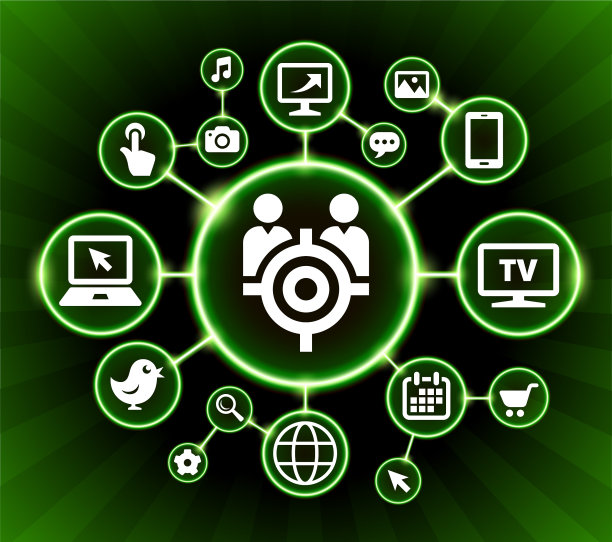 目标人群互联网通讯技术暗按钮背景图片下载