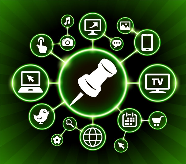 大头针互联网通讯技术暗按钮背景图片下载