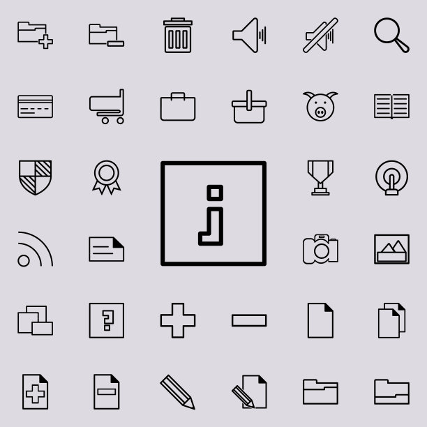 方形信息标志图标。详细的一组极简图标。高级图形设计。收藏图标之一的网站，网页设计，移动应用程序图片下载