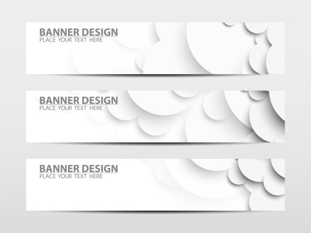 带有白色圆圈的横幅。几何背景。矢量插图图片下载