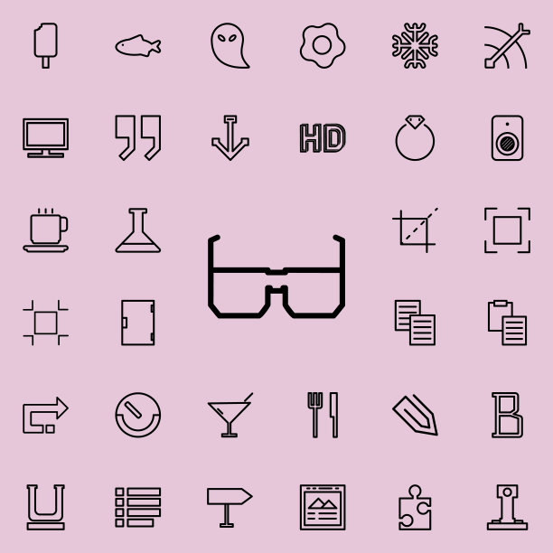 眼镜轮廓图标。简约线条图标的详细设置。高级图形设计。收藏图标之一的网站，网页设计，移动应用程序图片下载