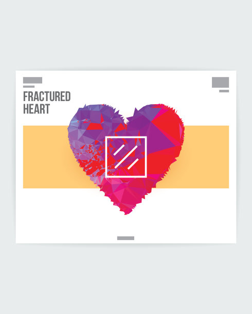 抽象心形图形设计海报布局模板图片下载