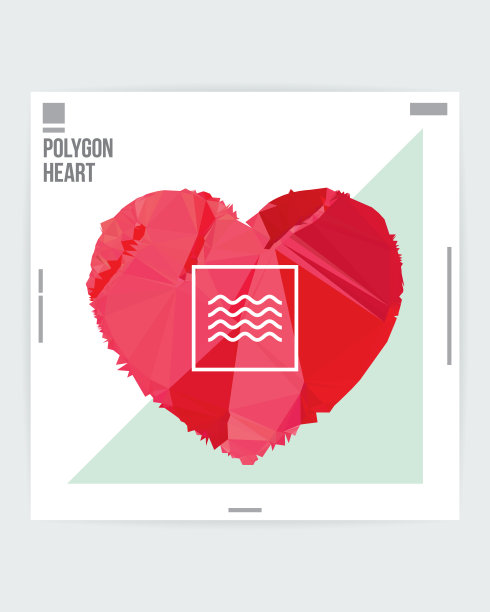 抽象心形图形设计海报布局模板图片下载