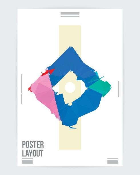 抽象钻石方形平面设计海报布局模板图片下载