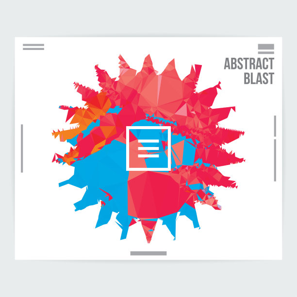 摘要太阳星爆平面设计海报布局模板图片下载