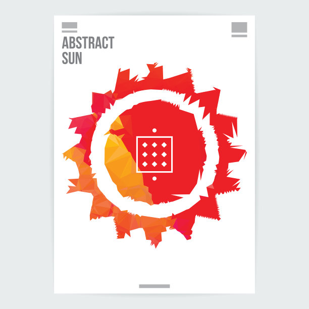 抽象多边形太阳符号图形设计海报布局模板图片下载