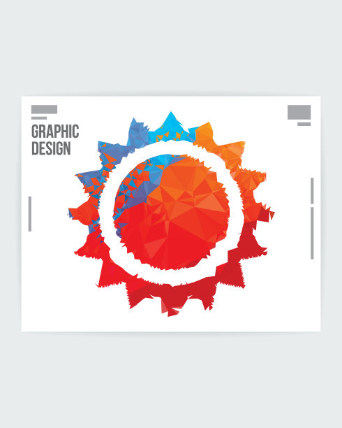 抽象多边形太阳符号图形设计海报布局模板图片下载