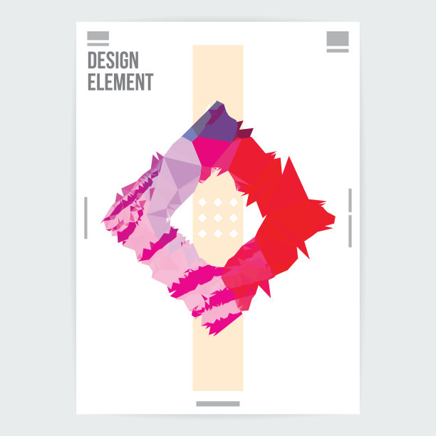 抽象钻石方形平面设计海报布局模板图片下载