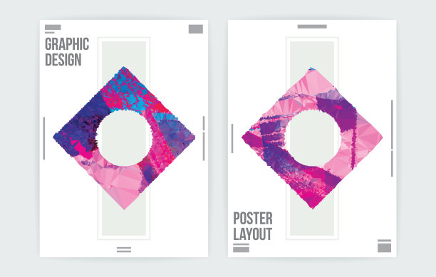 抽象方形框架平面设计布局模板图片下载