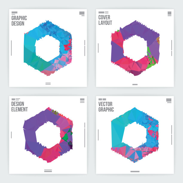 抽象六边形框架图形设计布局模板图片下载