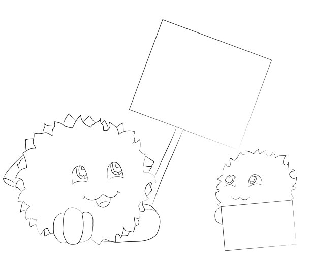 两个可爱的卡通怪物看着彩色书的海报图片下载