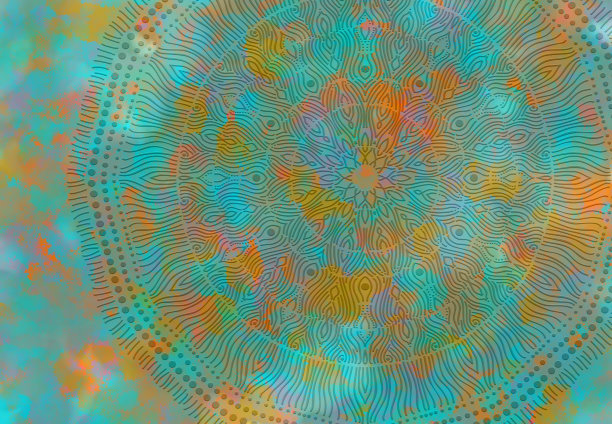 抽象曼荼罗平面设计背景图片下载