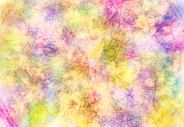 抽象曼荼罗平面设计背景图片下载