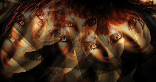 数字3d插图的仙女的脸图片下载