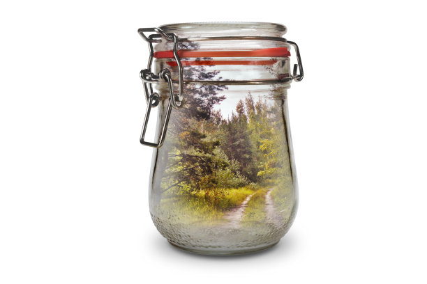 在玻璃罐里的风景图片下载