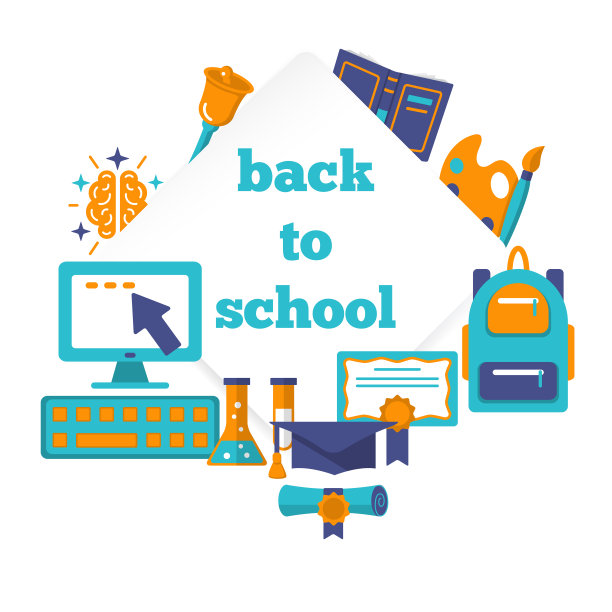 回到学校的五彩横幅图片下载