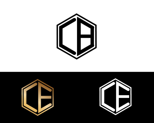 CB六角形字母设计图片下载