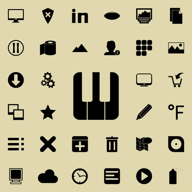 钢琴键图标。详细的一组极简图标。高级图形设计。收藏图标之一的网站，网页设计，移动应用程序图片下载