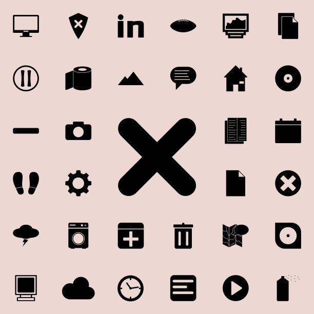 删除图标。详细的一组极简图标。高级图形设计。收藏图标之一的网站，网页设计，移动应用程序图片下载