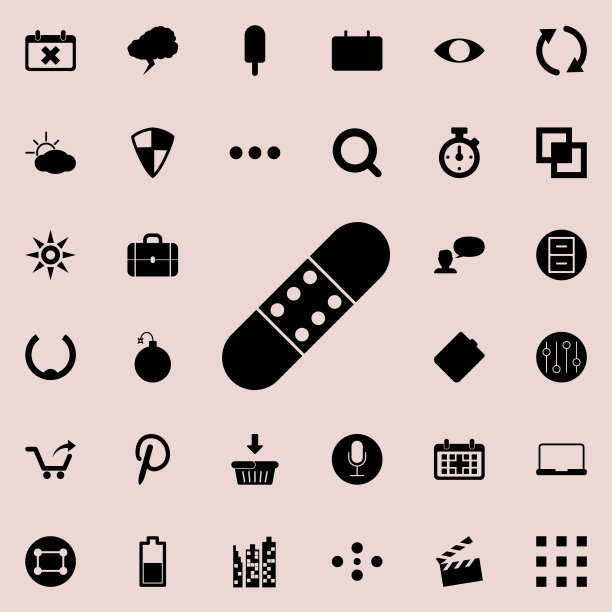 补丁图标。详细的一组极简图标。高级图形设计。收藏图标之一的网站，网页设计，移动应用程序图片下载